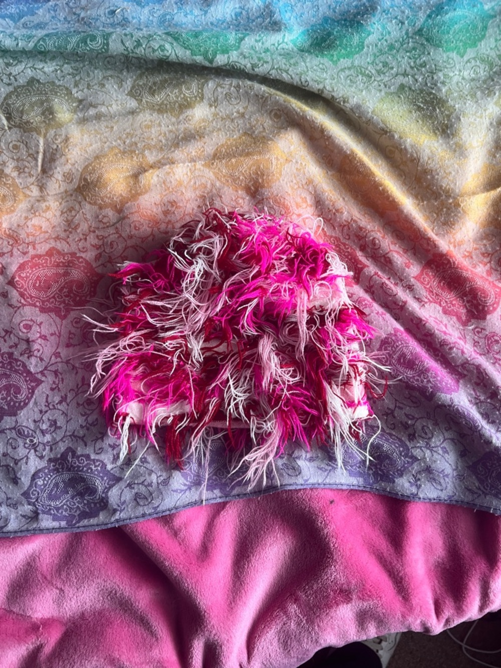 Fuzzy Pink fashion beanie y2k
